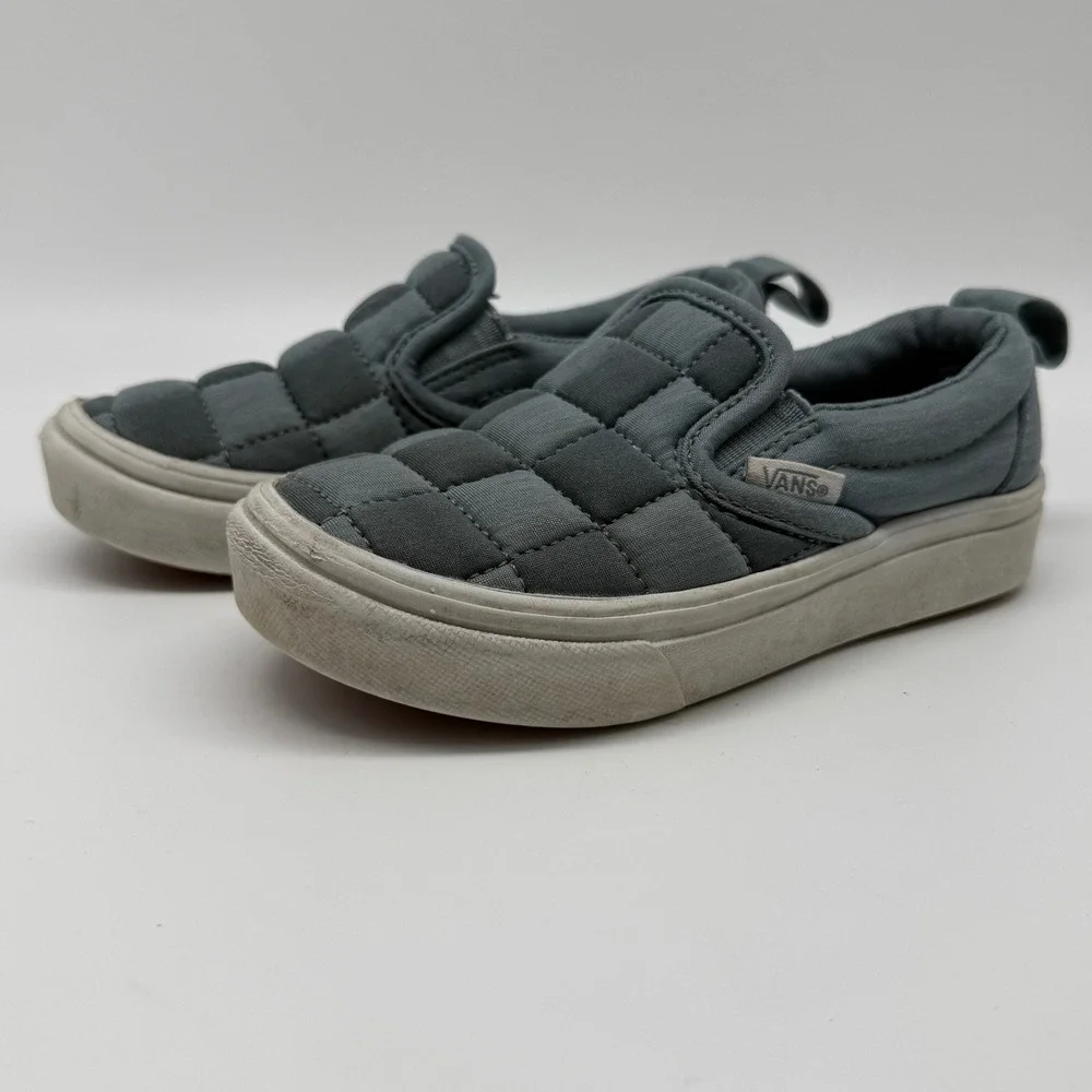 Vans Slip On ComfyCush Puffer Kids 10.5 Grey Quilted Skate Shoes VN0A4P3I2M3